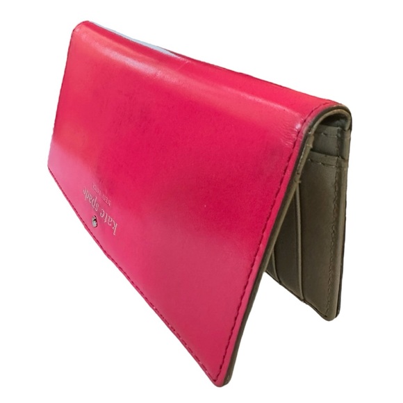 Hot Pink Kate Spade Cedar Street Slim Leather Bifold Wallet - Picture 13 of 16